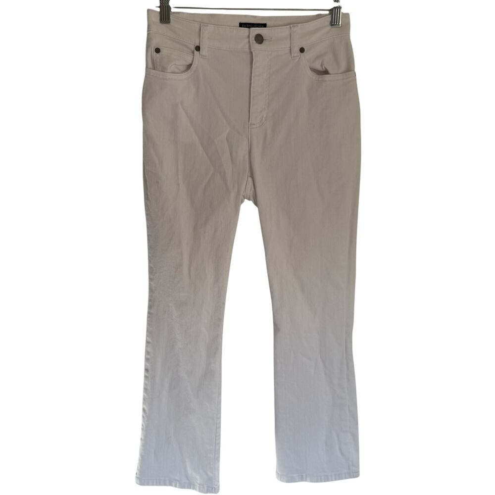 NEW Eileen Fisher Sz 2 Straight Leg Pants in White Organic Cotton Stretch Womens